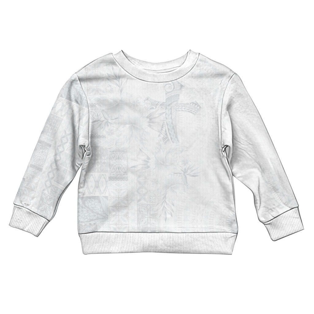 Samoa AIGA Mamanu Siapo Malu Motifs Kid Ugly Christmas Sweater Lotu a Tamaiti White Ver