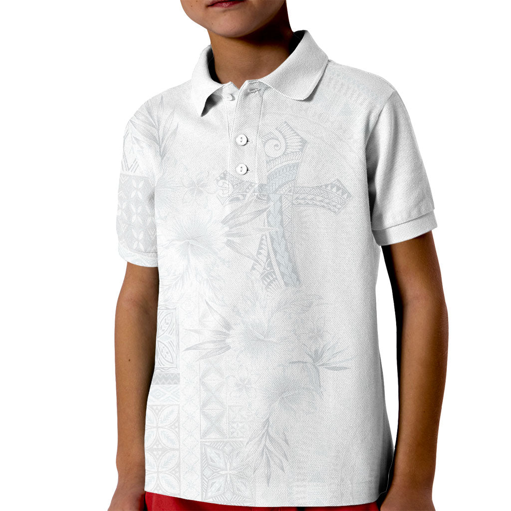 Samoa AIGA Mamanu Siapo Malu Motifs Kid Polo Shirt Lotu a Tamaiti White Ver