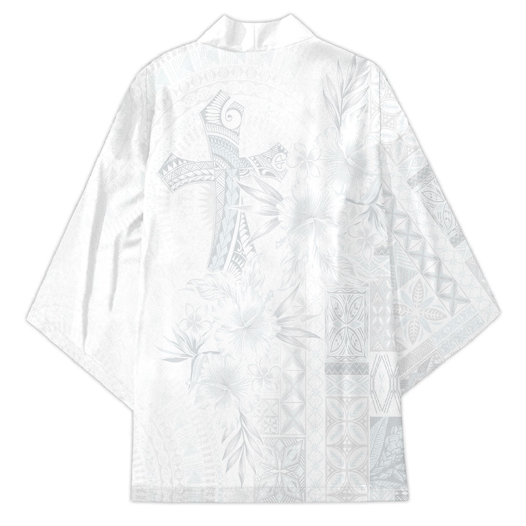Samoa AIGA Mamanu Siapo Malu Motifs Kimono Lotu a Tamaiti White Ver