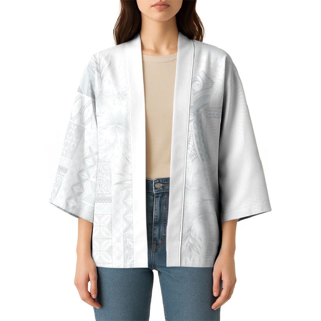 Samoa AIGA Mamanu Siapo Malu Motifs Kimono Lotu a Tamaiti White Ver