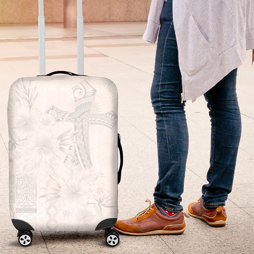 Samoa AIGA Mamanu Siapo Malu Motifs Luggage Cover Lotu a Tamaiti White Ver