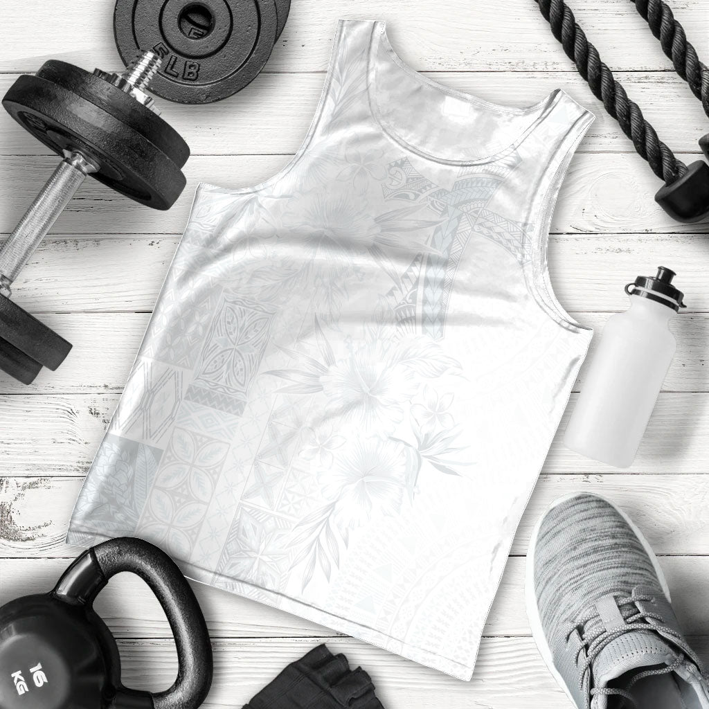 Samoa AIGA Mamanu Siapo Malu Motifs Men Tank Top Lotu a Tamaiti White Ver