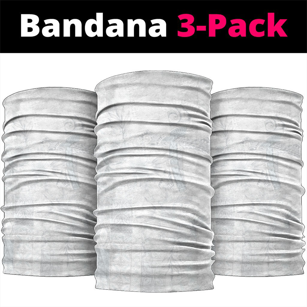 Samoa AIGA Mamanu Siapo Malu Motifs Neck Gaiter Lotu a Tamaiti White Ver LT7 package One Size: 25*50cm White - Polynesian Pride