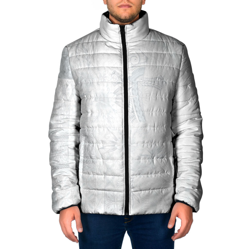 Samoa AIGA Mamanu Siapo Malu Motifs Padded Jacket Lotu a Tamaiti White Ver
