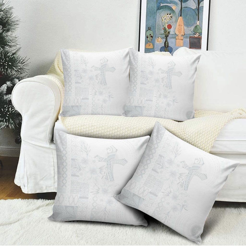 Samoa AIGA Mamanu Siapo Malu Motifs Pillow Cover Lotu a Tamaiti White Ver