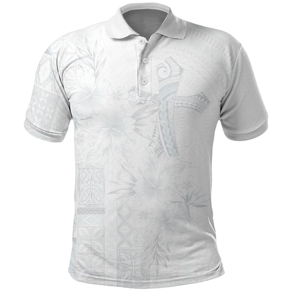 Samoa AIGA Mamanu Siapo Malu Motifs Polo Shirt Lotu a Tamaiti White Ver