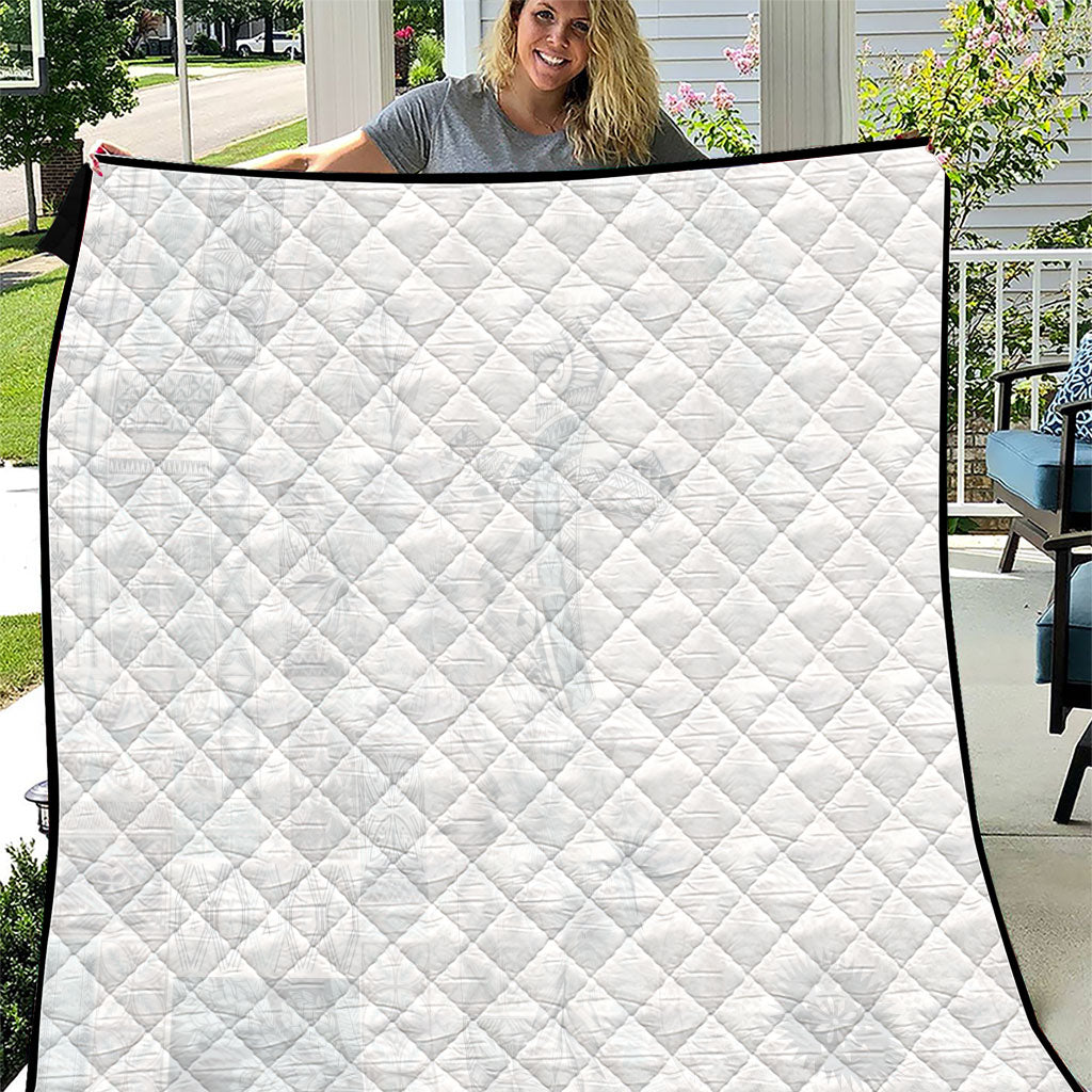 Samoa AIGA Mamanu Siapo Malu Motifs Quilt Lotu a Tamaiti White Ver