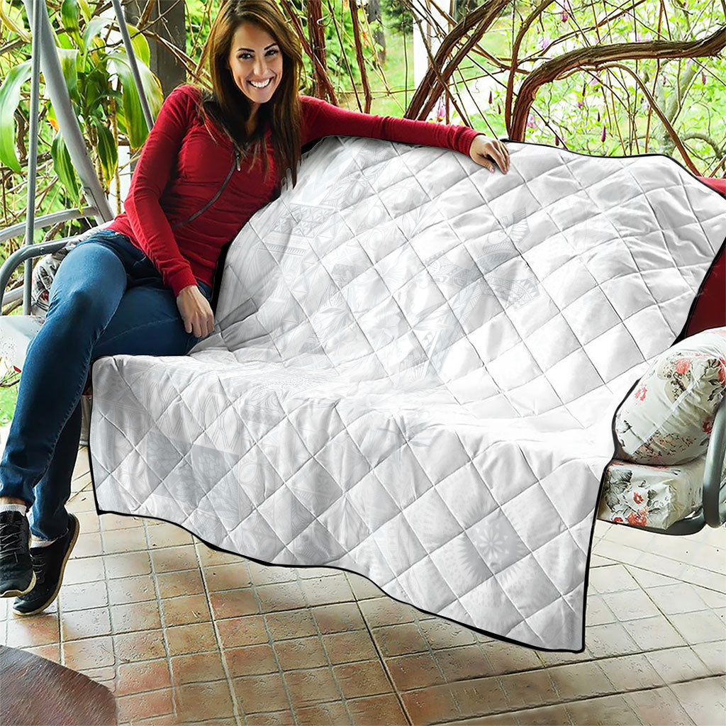 Samoa AIGA Mamanu Siapo Malu Motifs Quilt Lotu a Tamaiti White Ver