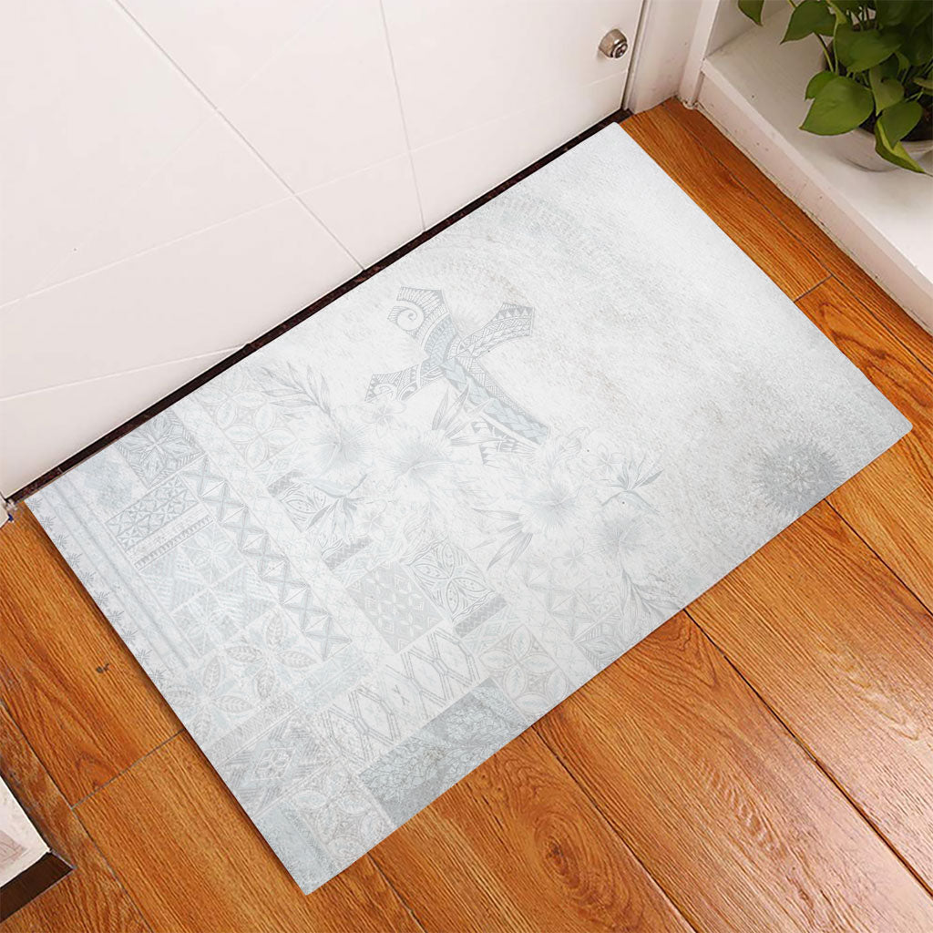 Samoa AIGA Mamanu Siapo Malu Motifs Rubber Doormat Lotu a Tamaiti White Ver