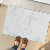 Samoa AIGA Mamanu Siapo Malu Motifs Rubber Doormat Lotu a Tamaiti White Ver
