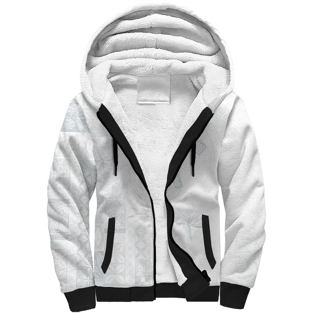 Samoa AIGA Mamanu Siapo Malu Motifs Sherpa Hoodie Lotu a Tamaiti White Ver