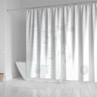 Samoa AIGA Mamanu Siapo Malu Motifs Shower Curtain Lotu a Tamaiti White Ver