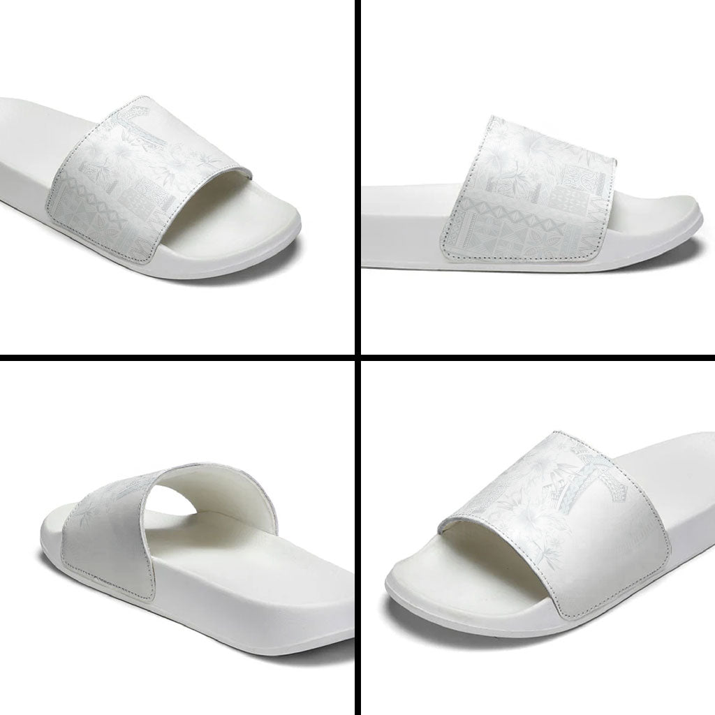 Samoa AIGA Mamanu Siapo Malu Motifs Slide Sandals Lotu a Tamaiti White Ver