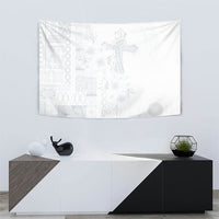 Samoa AIGA Mamanu Siapo Malu Motifs Tapestry Lotu a Tamaiti White Ver