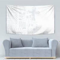 Samoa AIGA Mamanu Siapo Malu Motifs Tapestry Lotu a Tamaiti White Ver