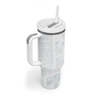 Samoa AIGA Mamanu Siapo Malu Motifs Tumbler With Handle Lotu a Tamaiti White Ver LT7 - Polynesian Pride