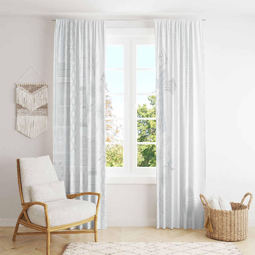 Samoa AIGA Mamanu Siapo Malu Motifs Window Curtain Lotu a Tamaiti White Ver