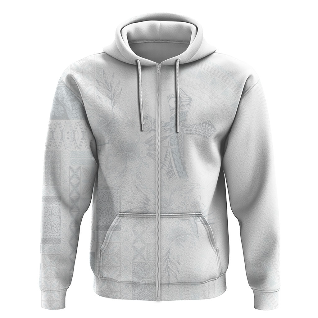 Samoa AIGA Mamanu Siapo Malu Motifs Zip Hoodie Lotu a Tamaiti White Ver LT7 Zip Hoodie White - Polynesian Pride