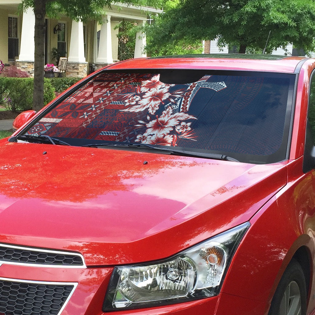 Samoa AIGA Mamanu Siapo Malu Motifs Auto Sun Shade Flag Color