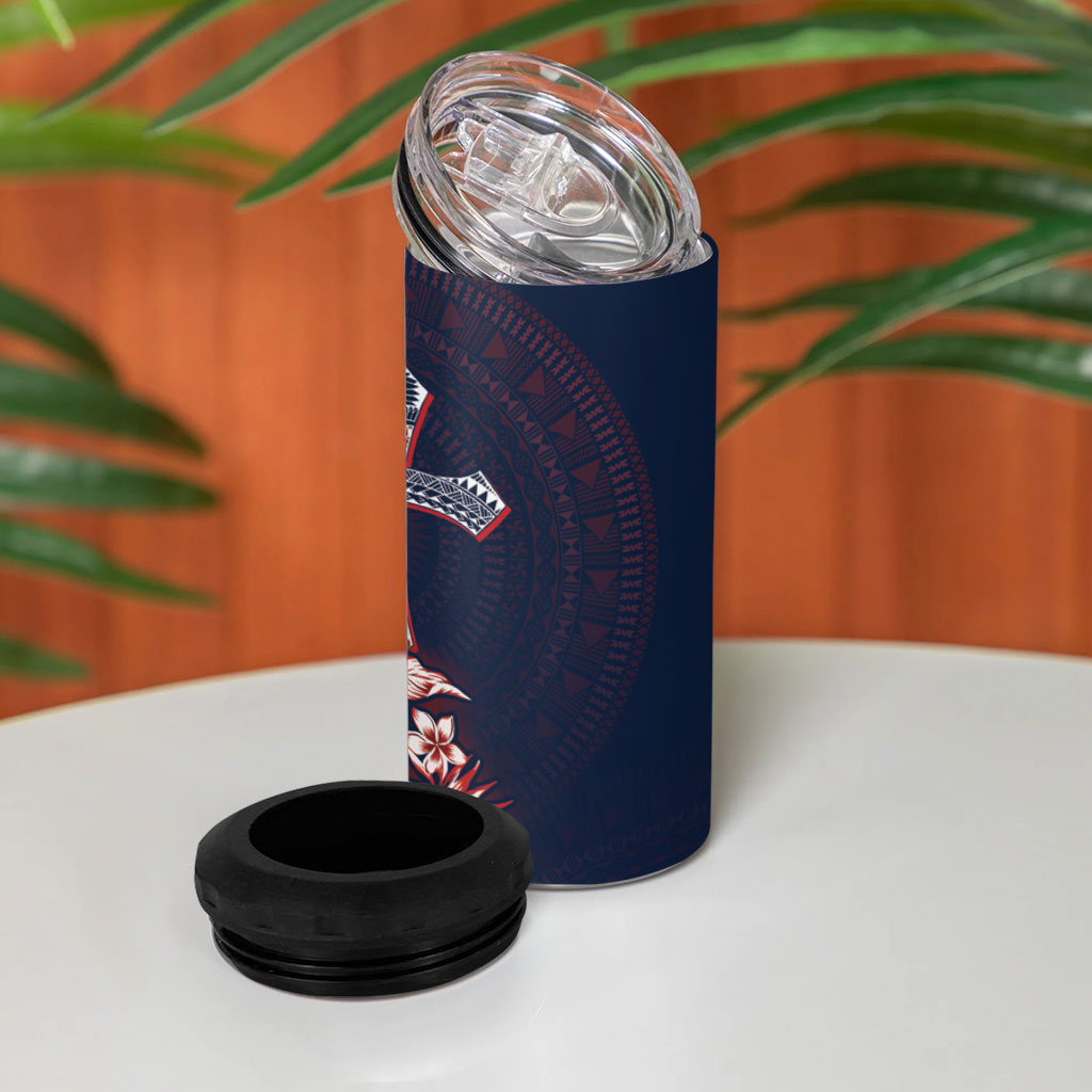 Samoa AIGA Mamanu Siapo Malu Motifs 4 in 1 Can Cooler Tumbler Flag Color