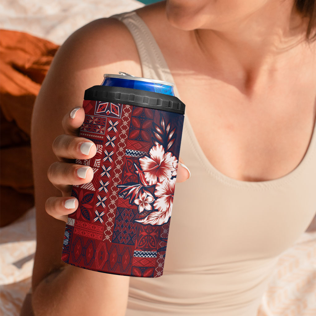 Samoa AIGA Mamanu Siapo Malu Motifs 4 in 1 Can Cooler Tumbler Flag Color