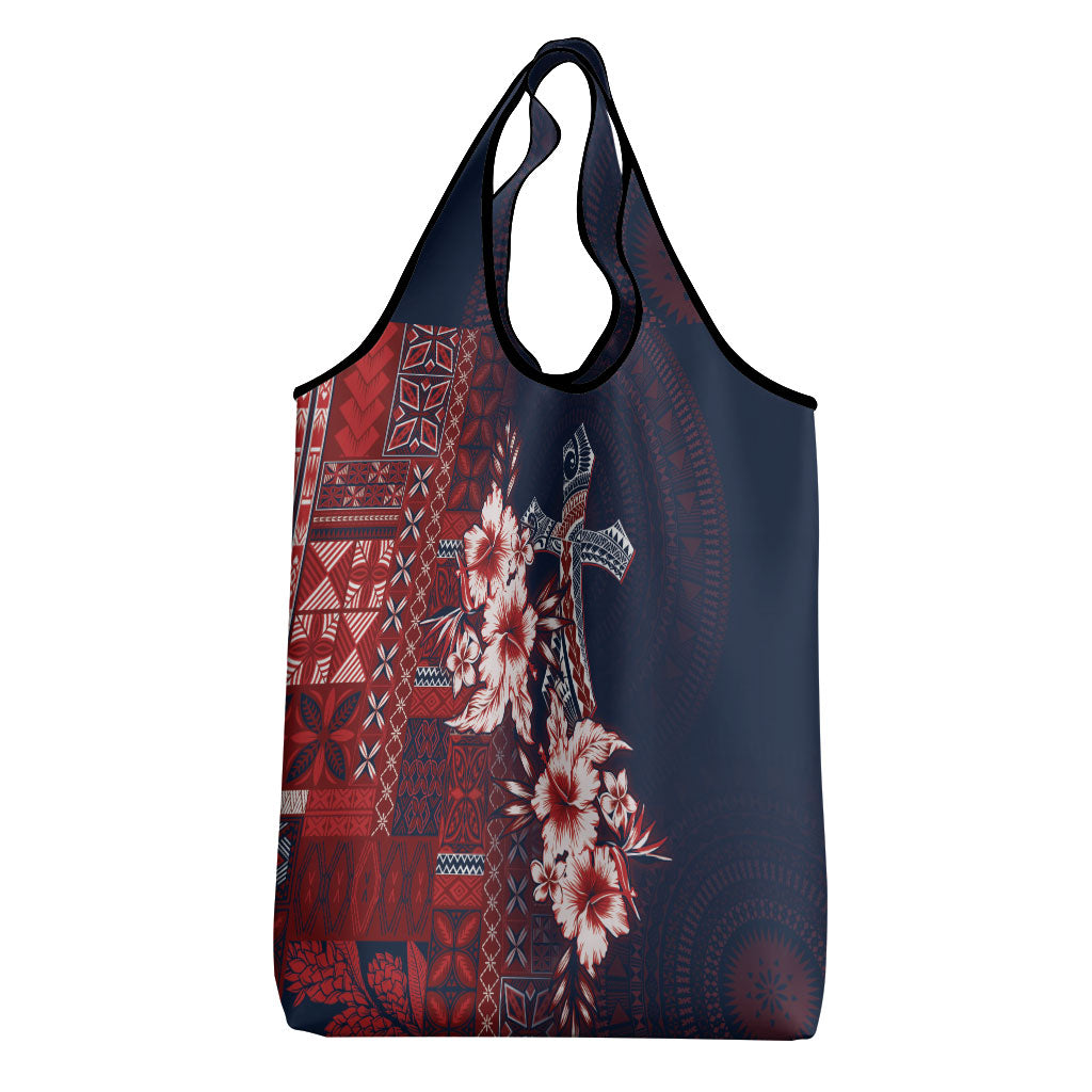 Samoa AIGA Mamanu Siapo Malu Motifs Grocery Bag Flag Color