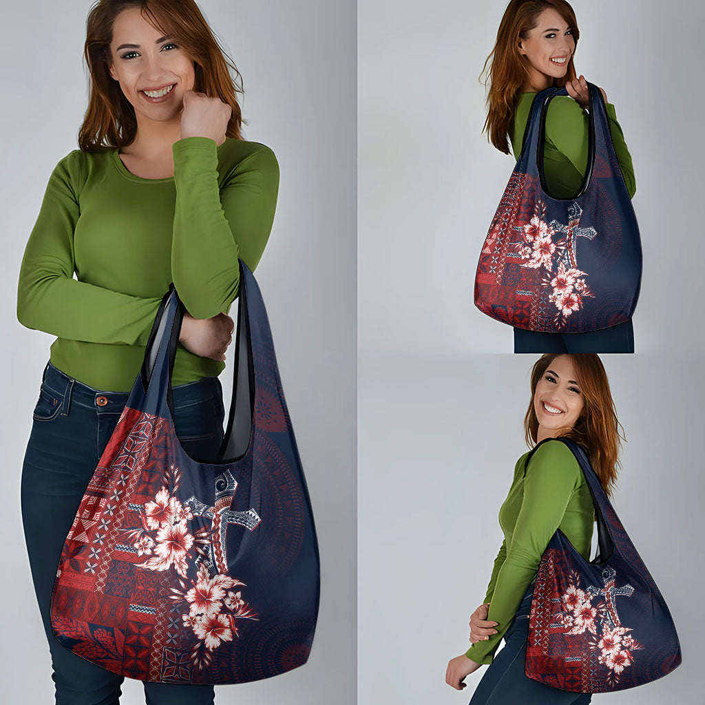 Samoa AIGA Mamanu Siapo Malu Motifs Grocery Bag Flag Color