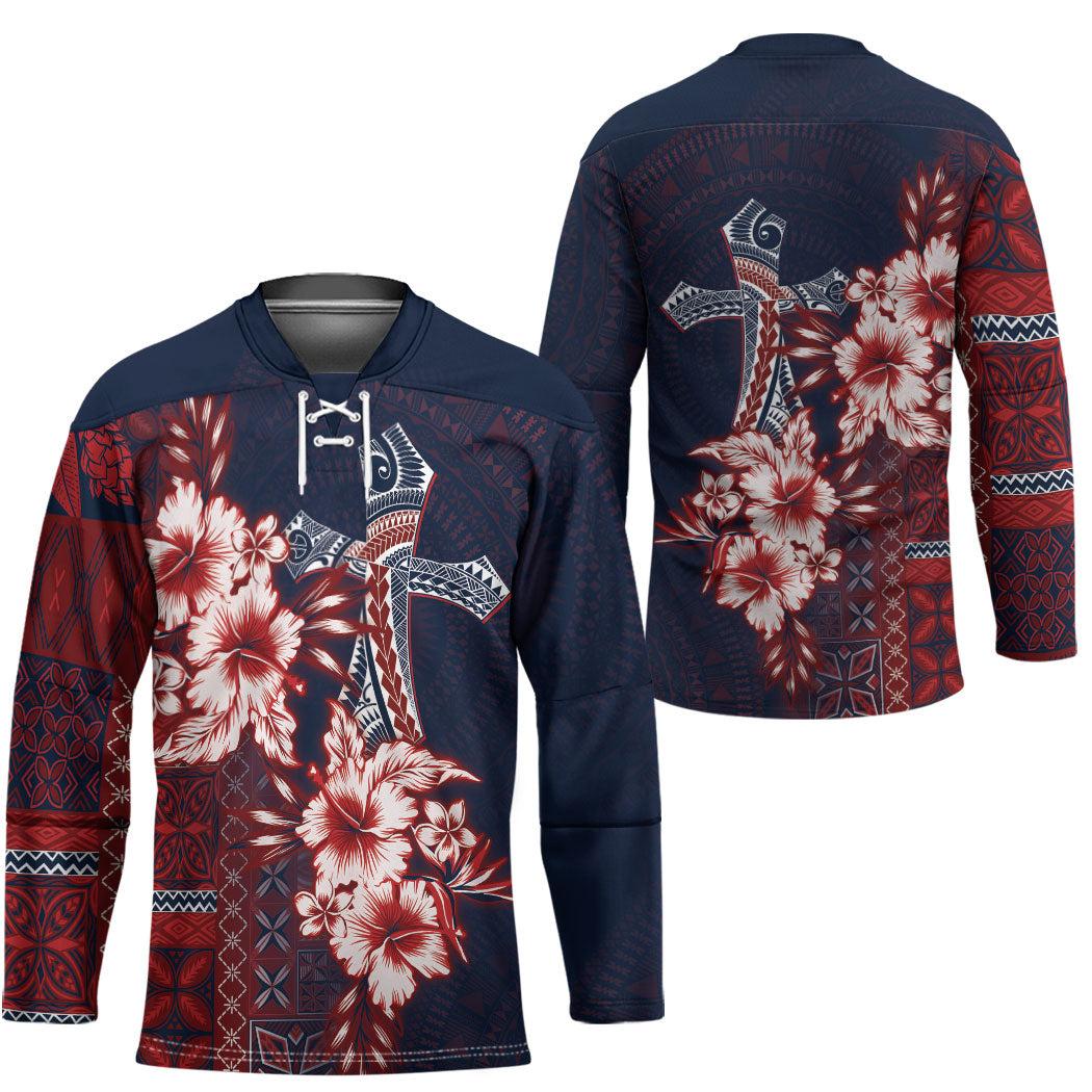 Samoa AIGA Mamanu Siapo Malu Motifs Hockey Jersey Flag Color
