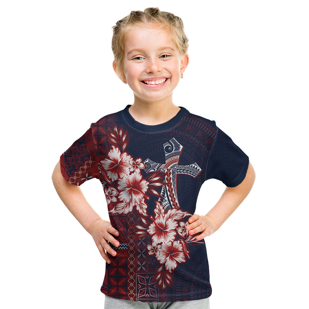 Samoa AIGA Mamanu Siapo Malu Motifs Kid T Shirt Flag Color