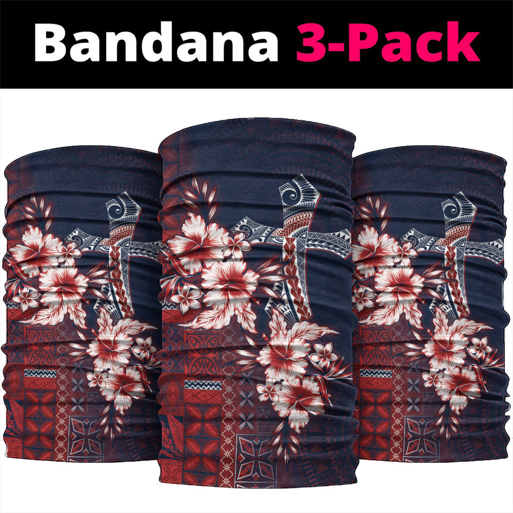 Samoa AIGA Mamanu Siapo Malu Motifs Neck Gaiter Flag Color LT7 package One Size: 25*50cm Navy Blue - Polynesian Pride