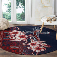 Samoa AIGA Mamanu Siapo Malu Motifs Round Carpet Flag Color