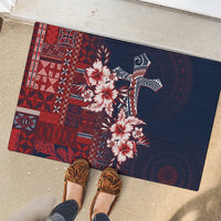 Samoa AIGA Mamanu Siapo Malu Motifs Rubber Doormat Flag Color