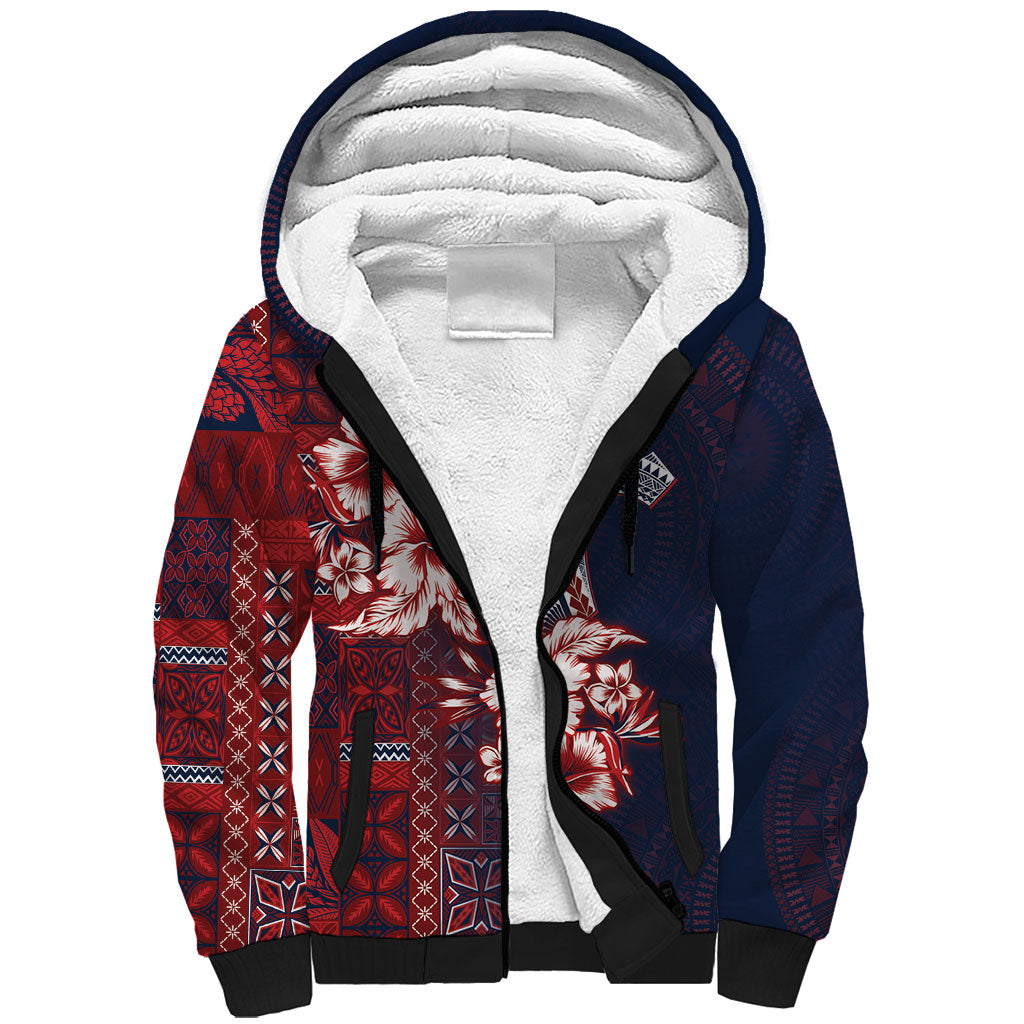 Samoa AIGA Mamanu Siapo Malu Motifs Sherpa Hoodie Flag Color
