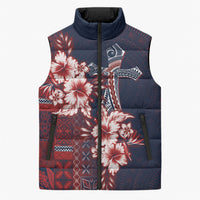 Samoa AIGA Mamanu Siapo Malu Motifs Sleeveless Puffer Jacket Flag Color