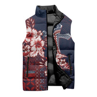 Samoa AIGA Mamanu Siapo Malu Motifs Sleeveless Puffer Jacket Flag Color