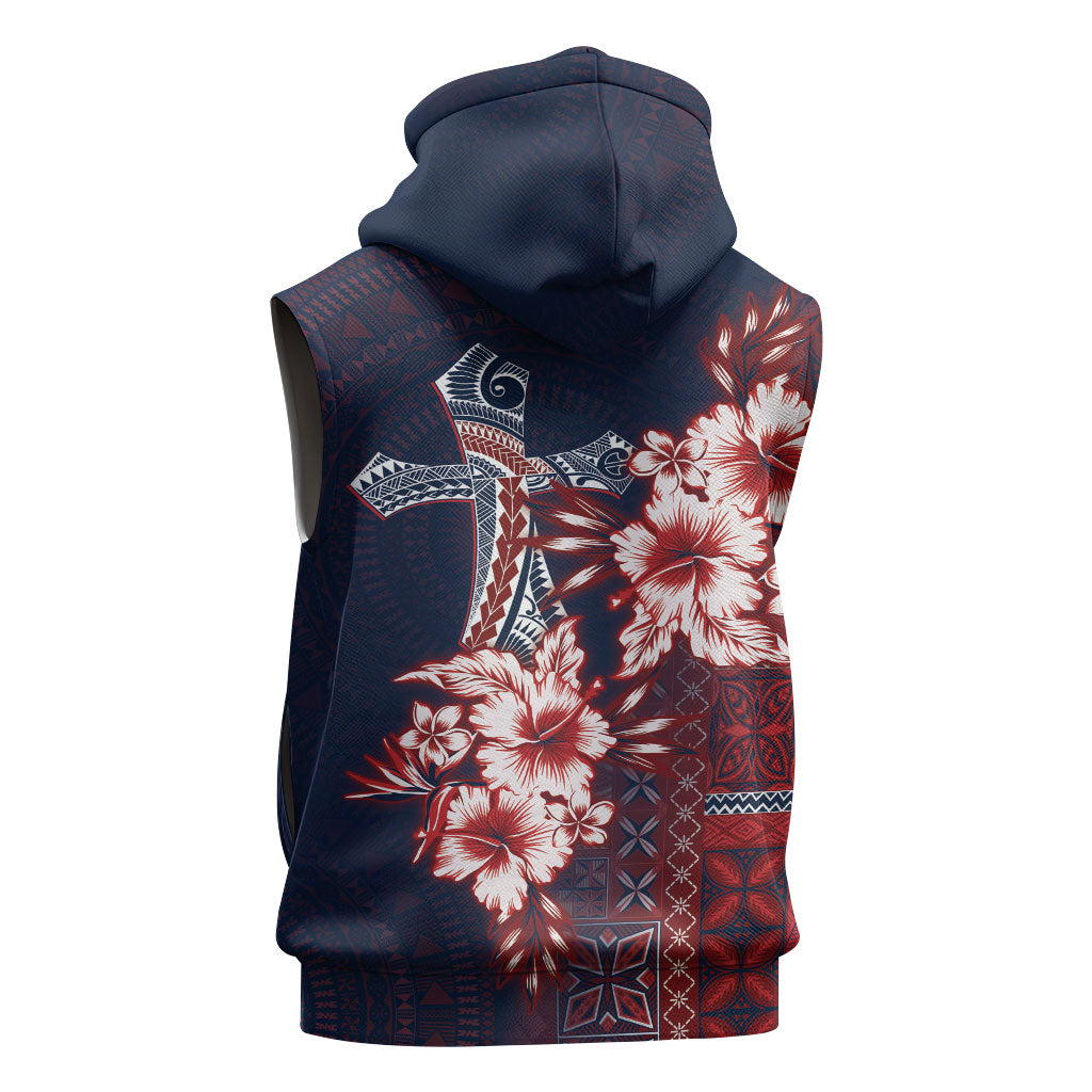 Samoa AIGA Mamanu Siapo Malu Motifs Sleeveless Zip Hoodie Flag Color