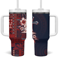 Samoa AIGA Mamanu Siapo Malu Motifs Tumbler With Handle Flag Color