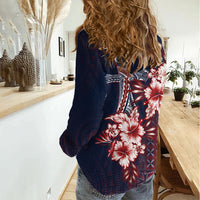 Samoa AIGA Mamanu Siapo Malu Motifs Women Casual Shirt Flag Color