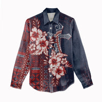 Samoa AIGA Mamanu Siapo Malu Motifs Women Casual Shirt Flag Color
