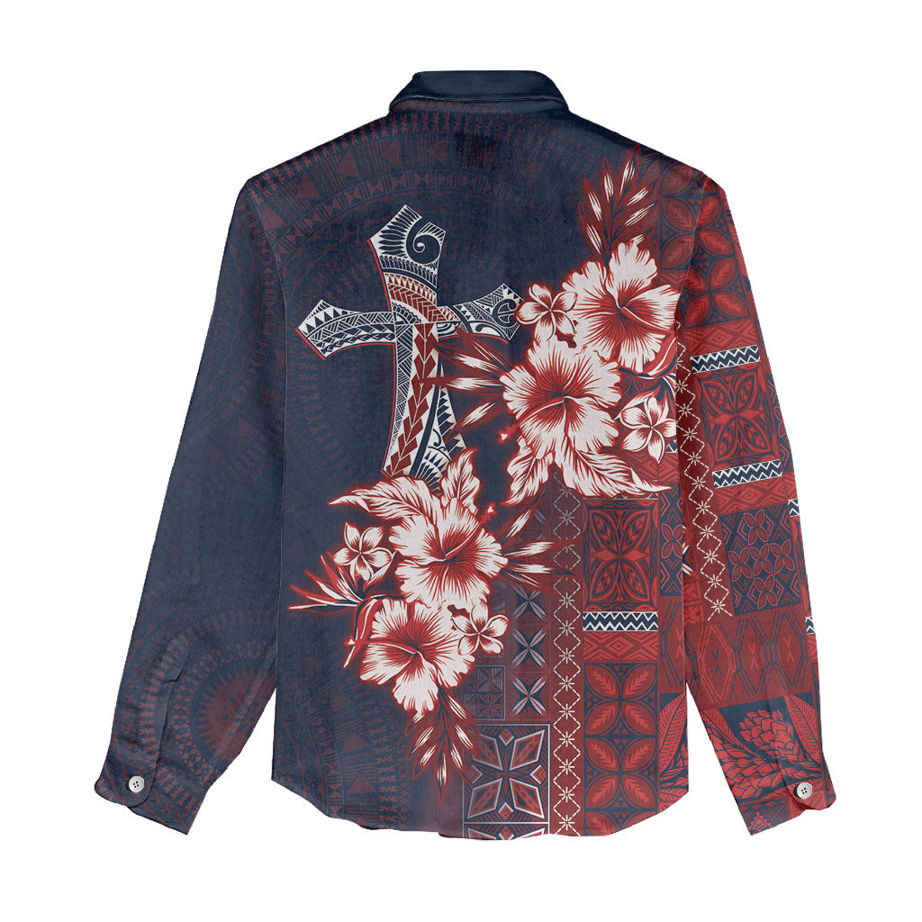 Samoa AIGA Mamanu Siapo Malu Motifs Women Casual Shirt Flag Color