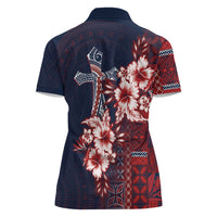 Samoa AIGA Mamanu Siapo Malu Motifs Women Polo Shirt Flag Color