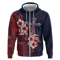 Samoa AIGA Mamanu Siapo Malu Motifs Zip Hoodie Flag Color