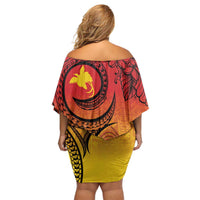 Papua New Guinea 50 Years Family Matching Off Shoulder Short Dress and Hawaiian Shirt Motuan Motifs LT7 - Polynesian Pride