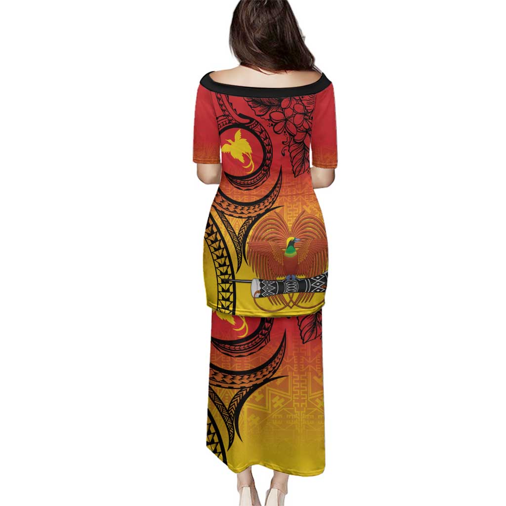 Papua New Guinea 50 Years Family Matching Puletasi and Hawaiian Shirt Motuan Motifs LT7 - Polynesian Pride