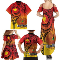 Papua New Guinea 50 Years Family Matching Summer Maxi Dress and Hawaiian Shirt Motuan Motifs LT7 - Polynesian Pride