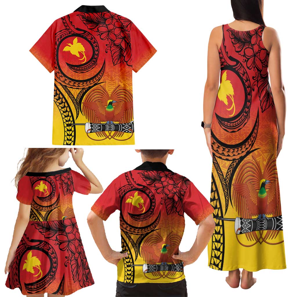 Papua New Guinea 50 Years Family Matching Tank Maxi Dress and Hawaiian Shirt Motuan Motifs LT7 - Polynesian Pride