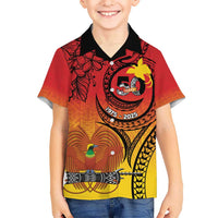 Papua New Guinea 50 Years Kid Hawaiian Shirt Motuan Motifs LT7 Kid Colorful - Polynesian Pride