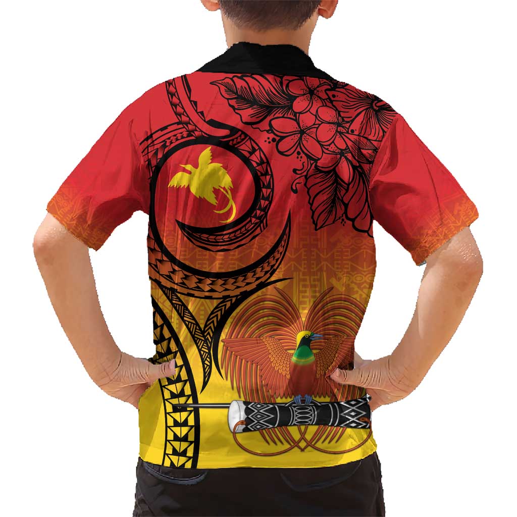 Papua New Guinea 50 Years Kid Hawaiian Shirt Motuan Motifs LT7 - Polynesian Pride