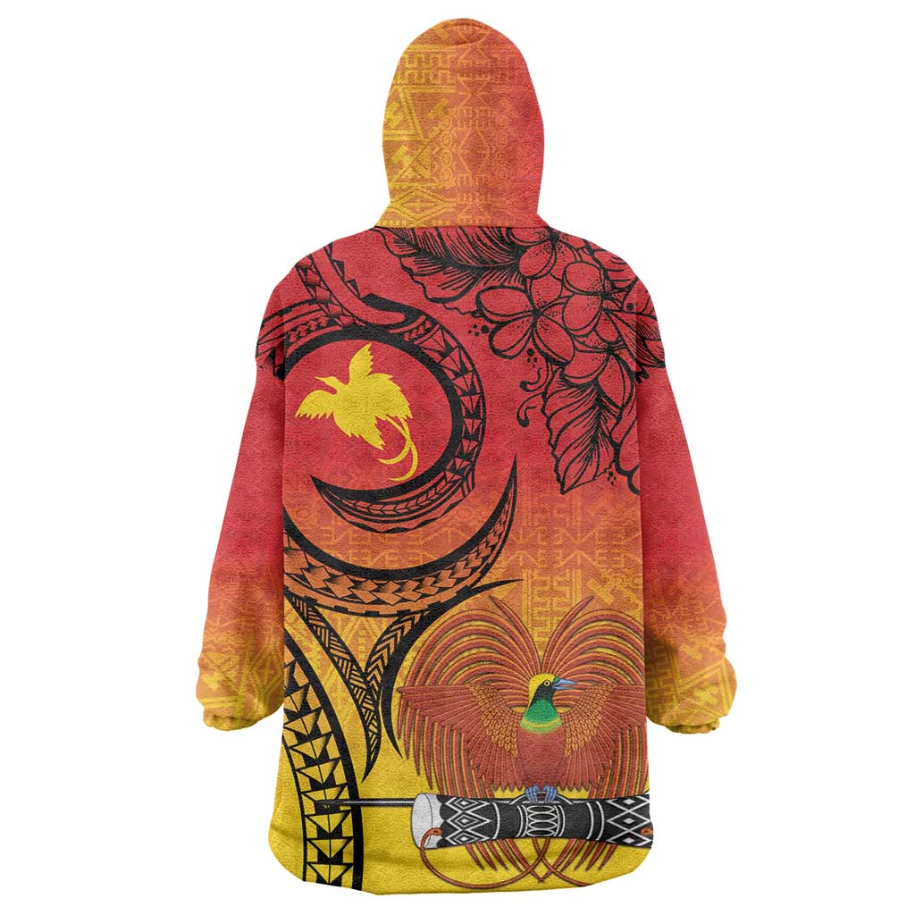Papua New Guinea 50 Years Wearable Blanket Hoodie Motuan Motifs LT7 - Polynesian Pride
