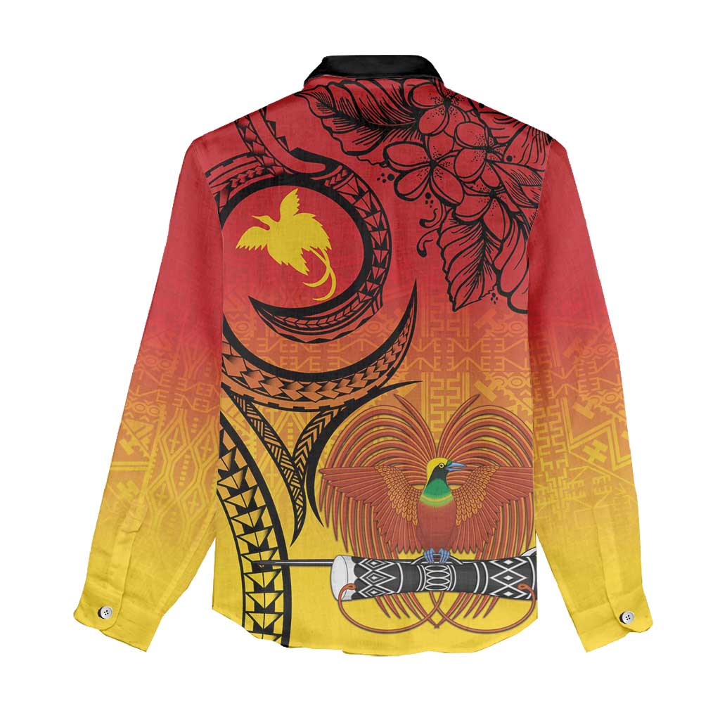 Papua New Guinea 50 Years Women Casual Shirt Motuan Motifs LT7 - Polynesian Pride
